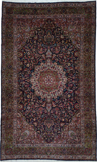 Antique Persian Kerman Rug Circa 1910 | 11' 10" X 19' 4" | Blue & Green Colours | Urban Production
