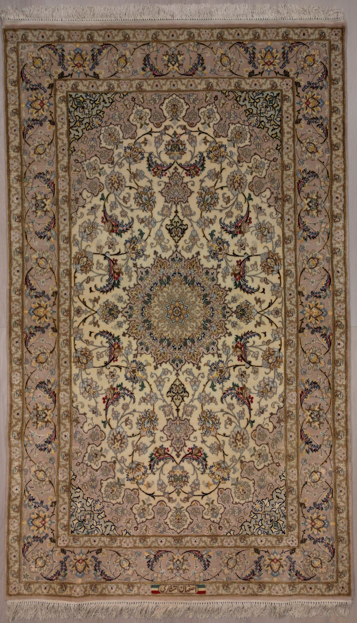 Persian Isfahan Rug | 3' 6" X 5' 10" | Light Colours | Urban Production