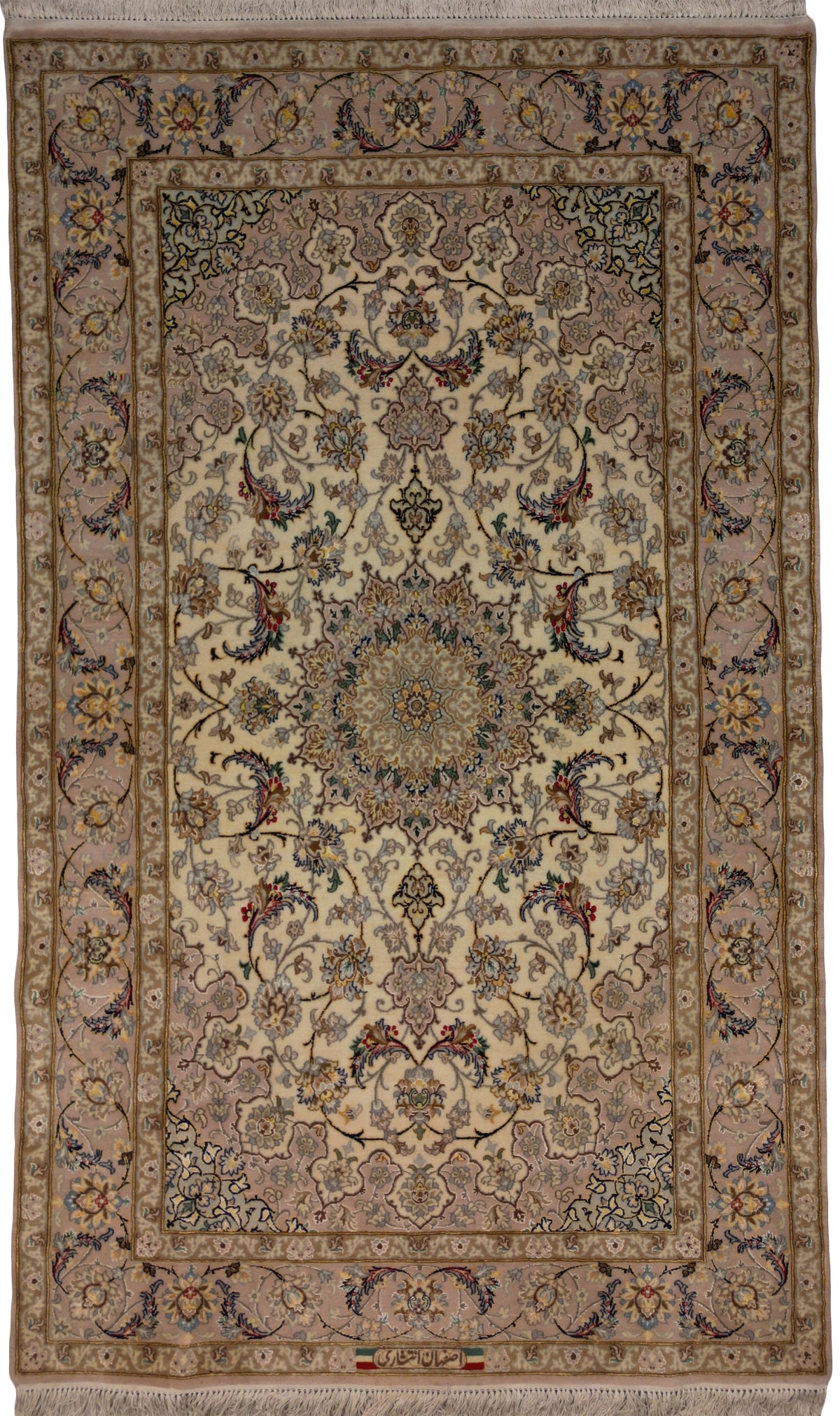 Persian Isfahan Rug | 3' 6" X 5' 10" | Light Colours | Urban Production