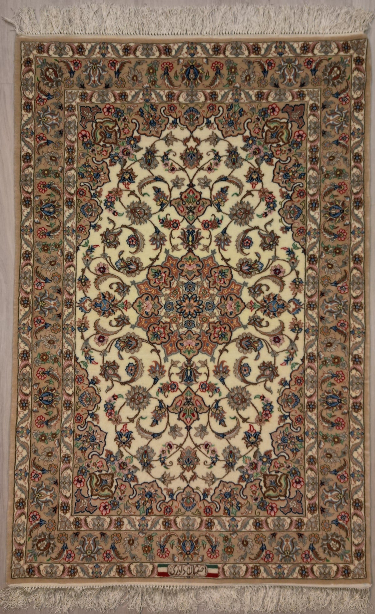 Persian Isfahan Rug | 3' 6" X 5' 4" | Light Colours | Urban Production