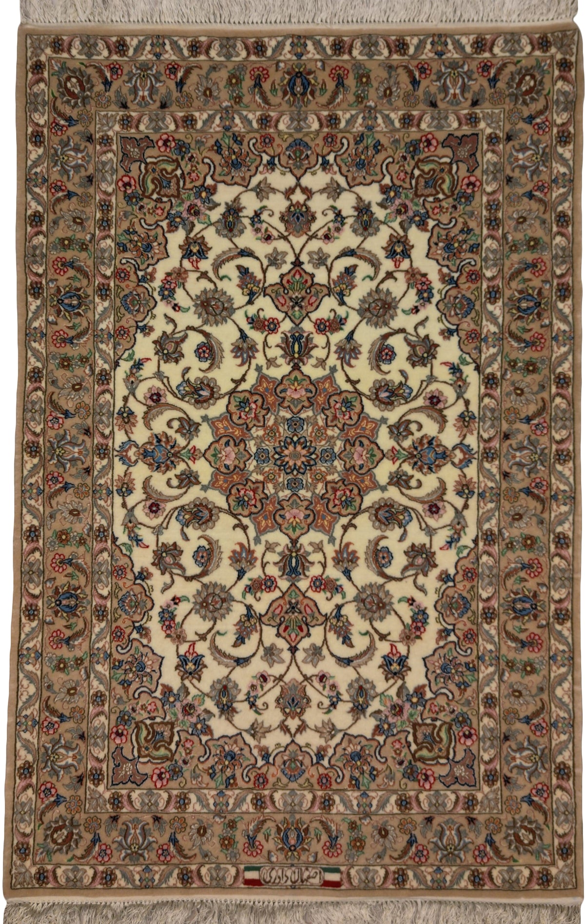 Persian Isfahan Rug | 3' 6" X 5' 4" | Light Colours | Urban Production