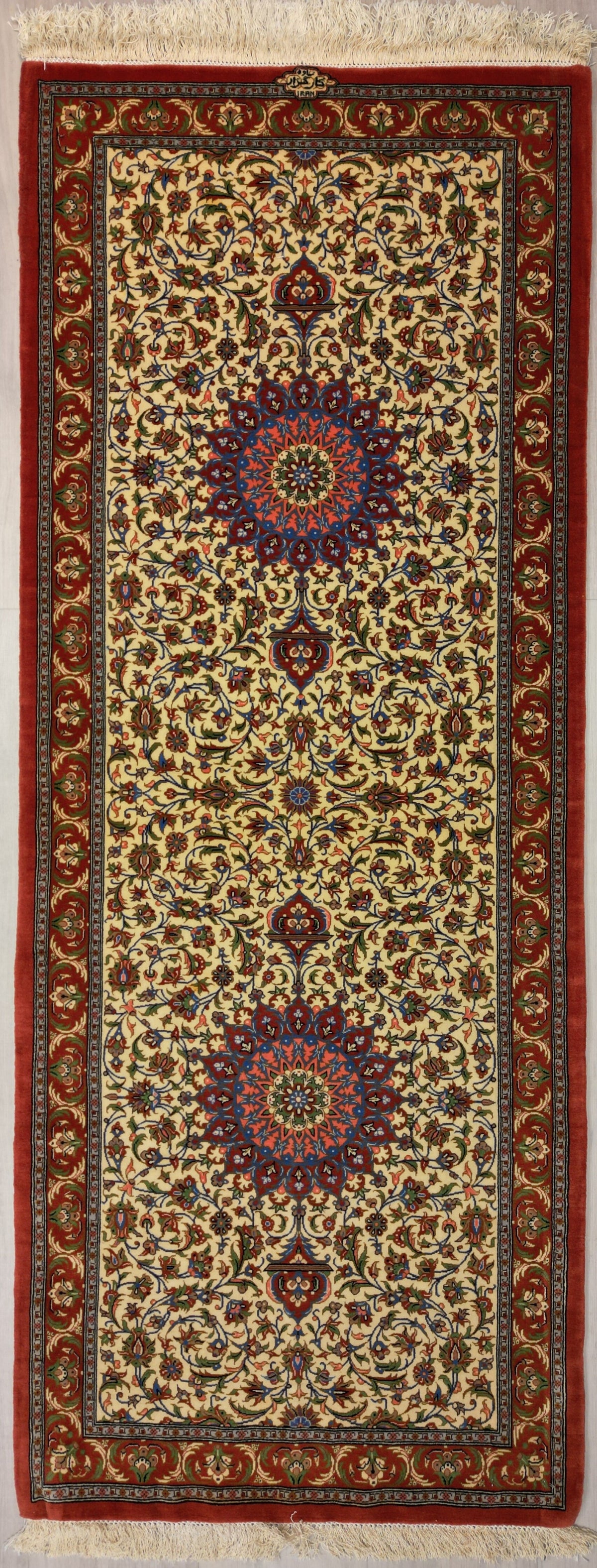 Persian Qom (Saveh) Rug | 2' 10" X 7' 1" | Ivory & Salmon Colours | Urban Production