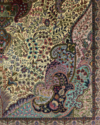 Vintage Persian Tabriz Rug Circa 1960 | 9' 10" X 13' 5" | Light Colours | Floral Medallion Design | Urban Production