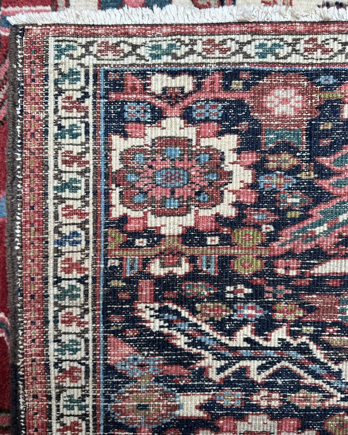 Antique Persian Serapi Heriz Rug Circa 1900 | 10' 11" X 18' 9" | Red Colour | Geometric Design | Tribal Production
