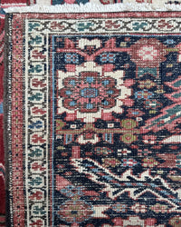 Antique Persian Serapi Heriz Rug Circa 1900 | 10' 11" X 18' 9" | Red Colour | Geometric Design | Tribal Production