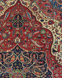 Persian Heriz Rug | 12' 11" X 19' | Red Colour | Geometric Design | Tribal Production