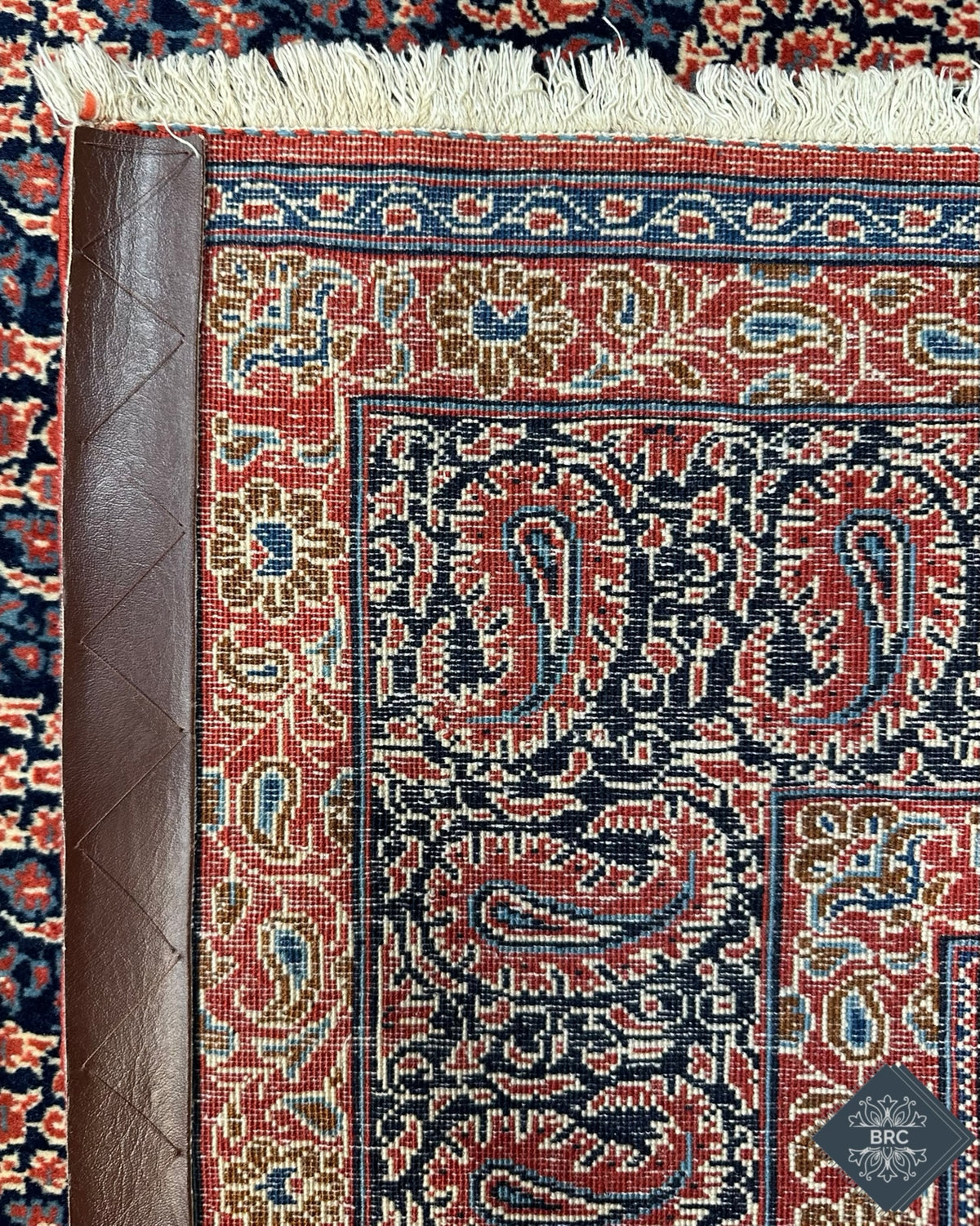 Vintage Persian Kashan Rug Pair Circa 1950 | 4' 5" X 6' 11" each | Blue & Orange Colours | Urban Production