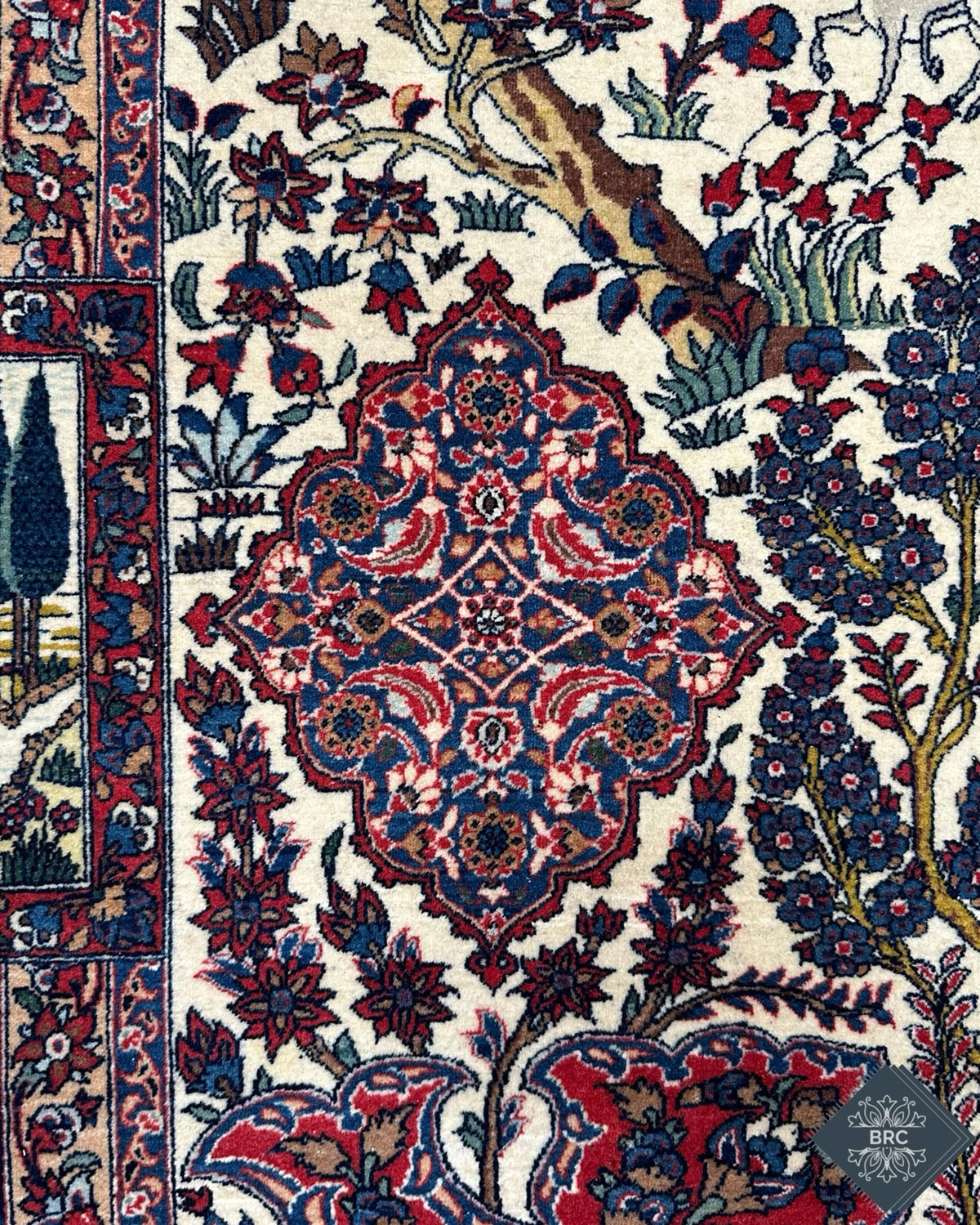 Antique Persian Isfahan Rug Circa 1900 | 4' 7" X 6' 11" | Multi-Colour | Urban Production