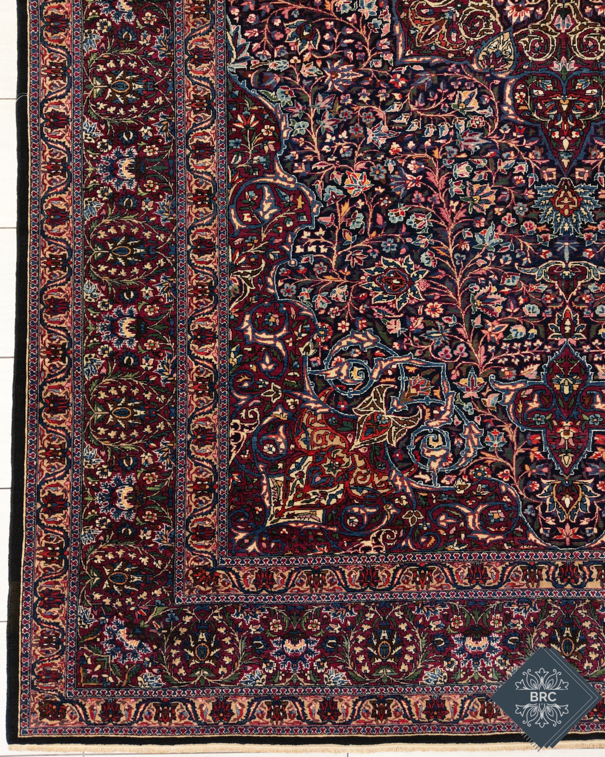 Antique Persian Doroksh Rug Circa 1920 | 8' 4" X 12' 2" | Navy-Blue & Purple Colours | Finely Woven | Urban Production