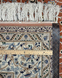 Persian Isfahan Rug | 5' 2" X 8' 3" | Coral & White Colours | Urban Production