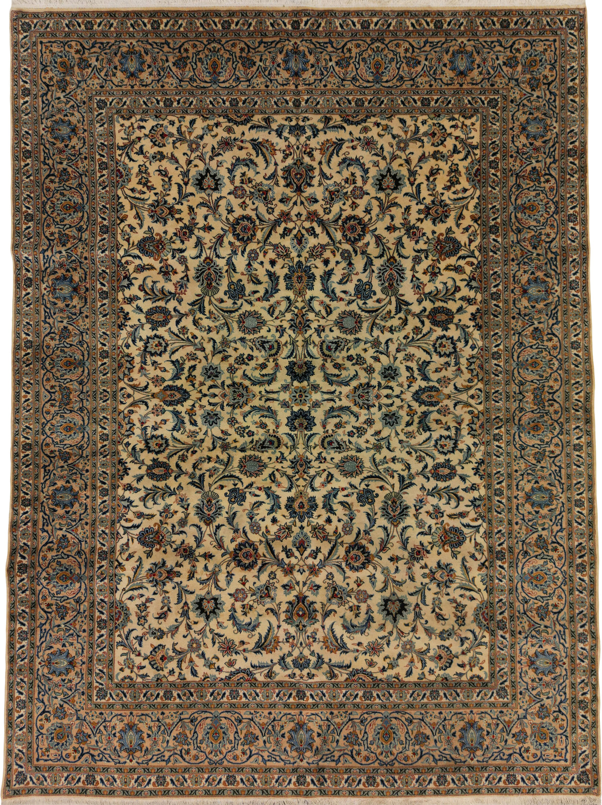 Persian Kashan Rug | 8' 2" X 11' | Light Colours | Urban Production
