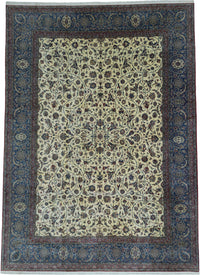 Vintage Persian Nain Tudeshk Rug Circa 1960 | 10' 6" X 13' 9" | Geometric Design | Multi-Colour | Tribal Production