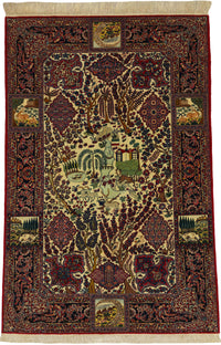 Antique Persian Isfahan Rug Circa 1900 | 4' 7" X 6' 11" | Multi-Colour | Urban Production