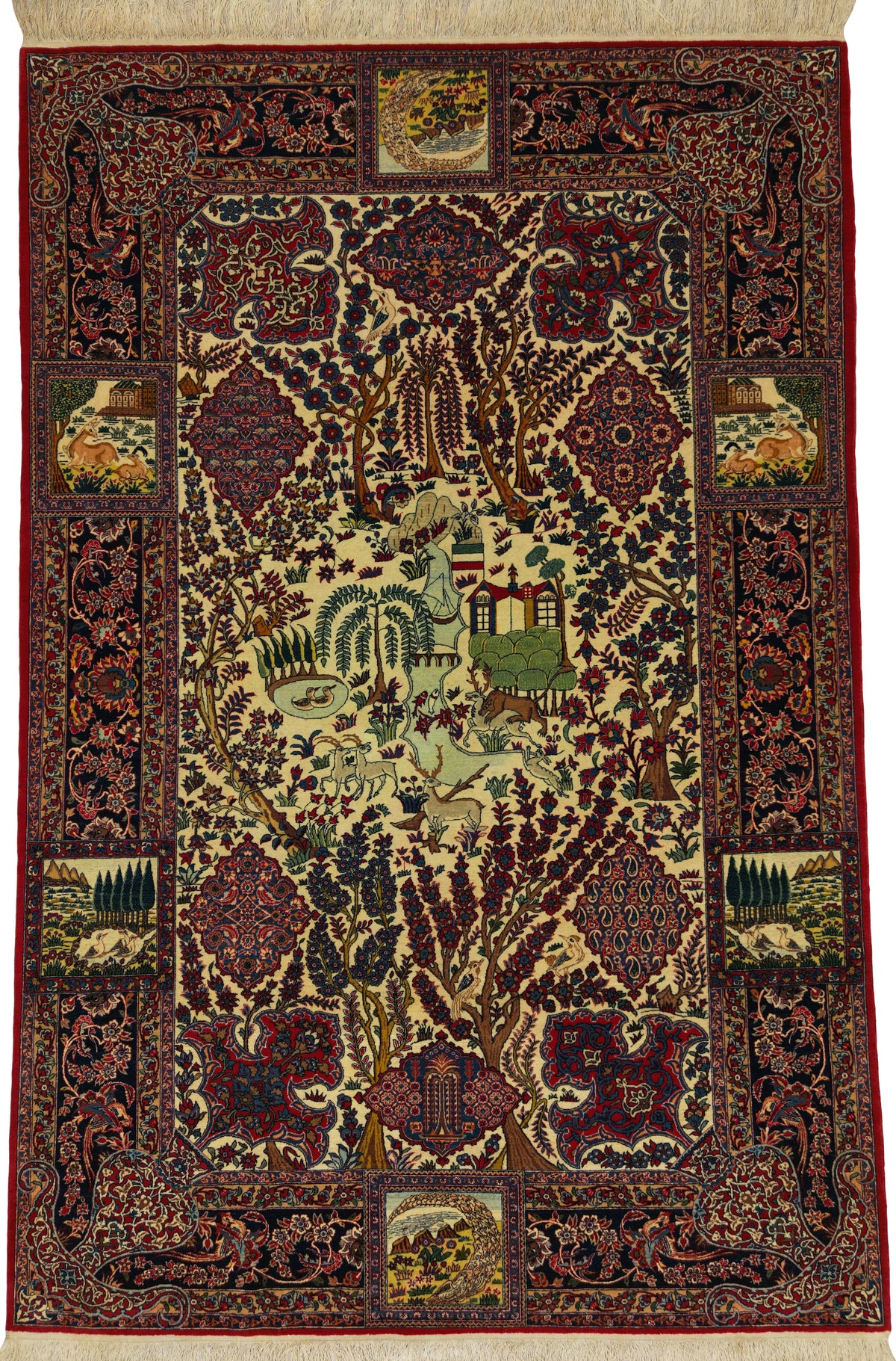 Antique Persian Isfahan Rug Circa 1910 | 4' 7" X 6' 11" | Multi-Colour | Urban Production