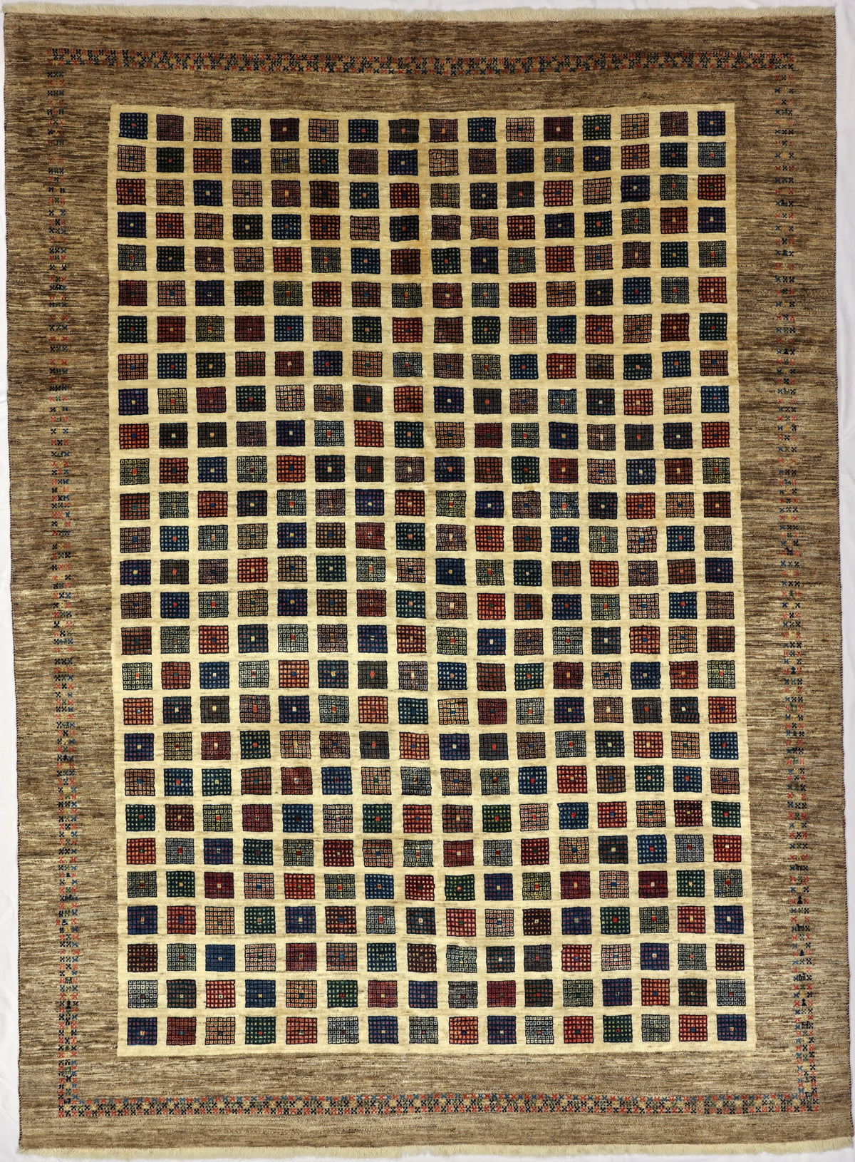 Persian Kashkoli Rug | 8' 2" X 11' 2" | Multi Coloured Panel Design | Tribal Production