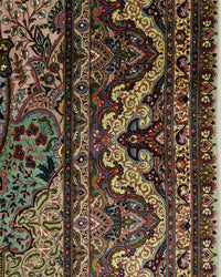 Vintage Persian Tabriz Rug Circa 1960 | 9' 10" X 13' 5" | Light Colours | Floral Medallion Design | Urban Production