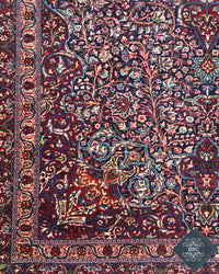 Antique Persian Doroksh Rug Circa 1920 | 8' 4" X 12' 2" | Navy-Blue & Purple Colours | Finely Woven | Urban Production