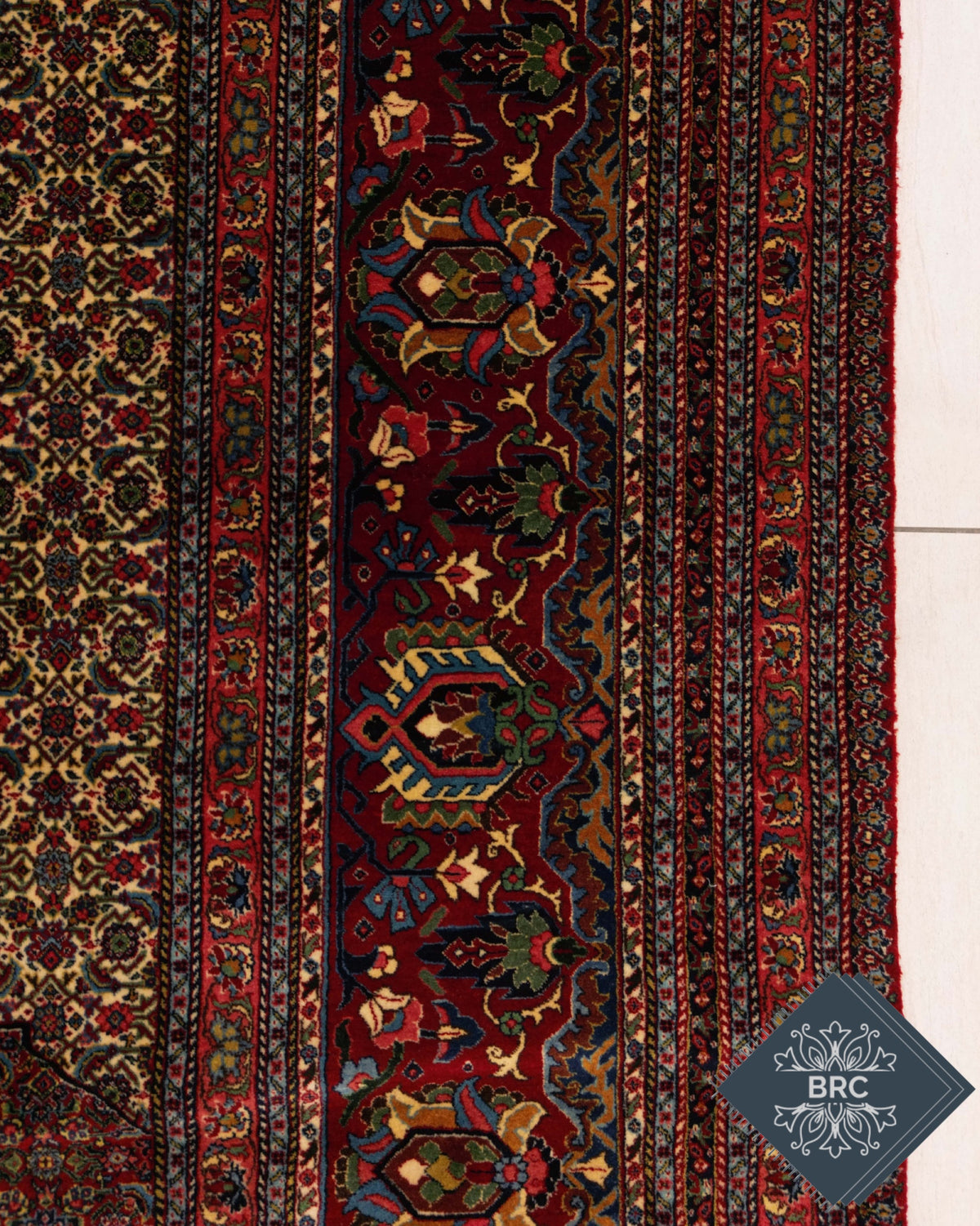 Vintage Tabriz Sarab Mashayikhi Circa 1950 | 10' 11" X 14' 9" | Red & Ivory Colour | Finely Woven | Urban Production