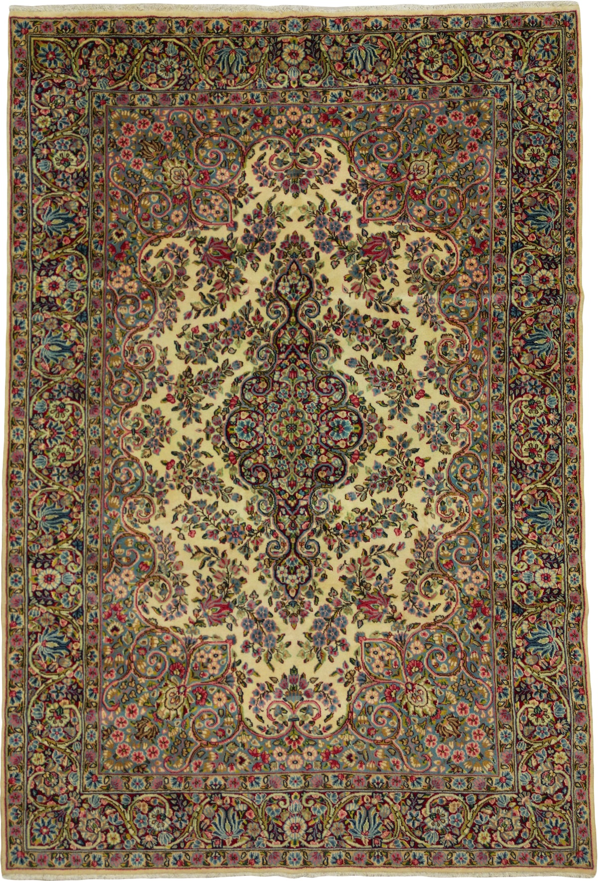 Persian Kerman Rug | 6' 10" X 9' 11" | Light Colours | Urban Production