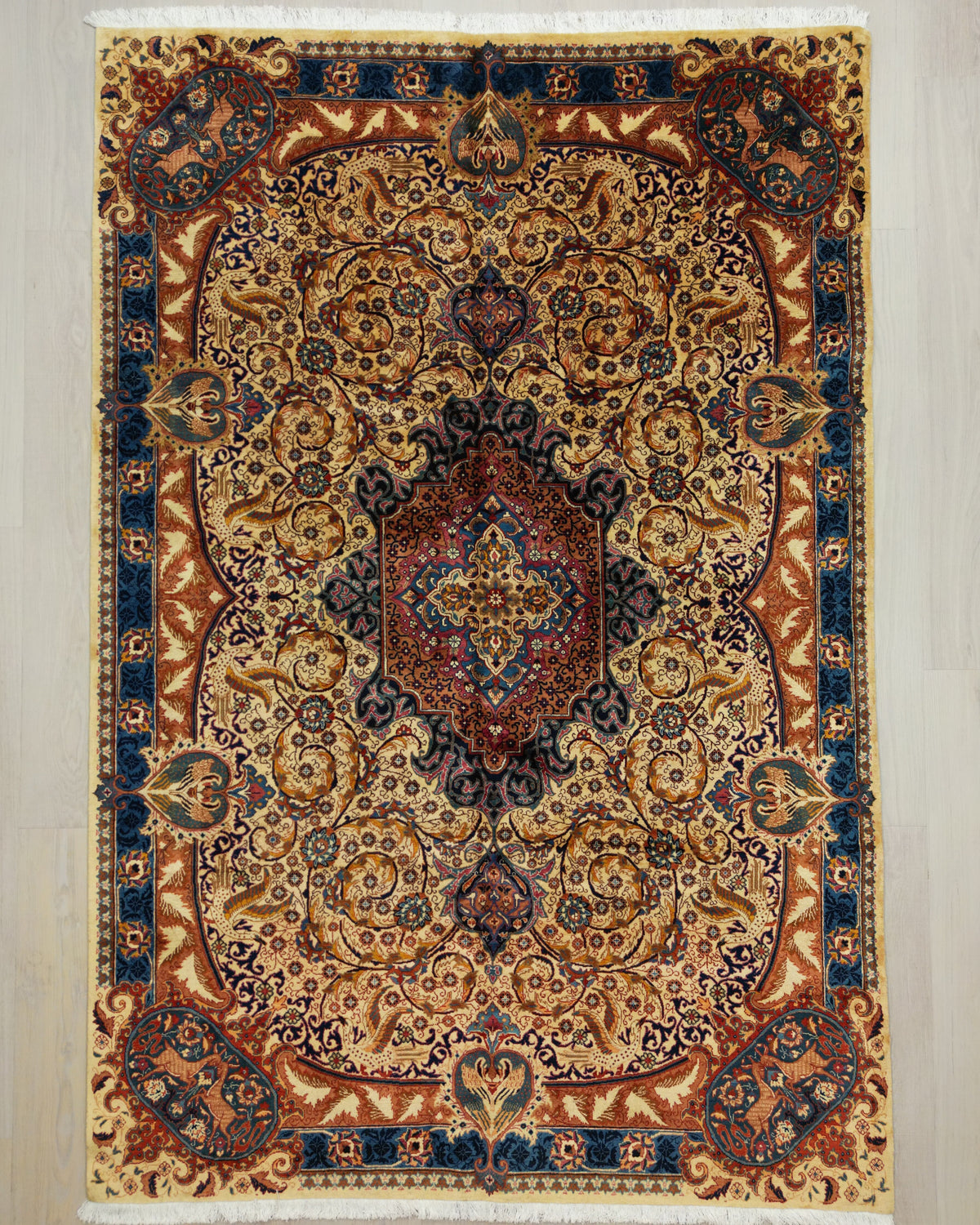 Persian Kashmar Rug | 6' 6" X 9' 8" | Light Colours | Urban Production