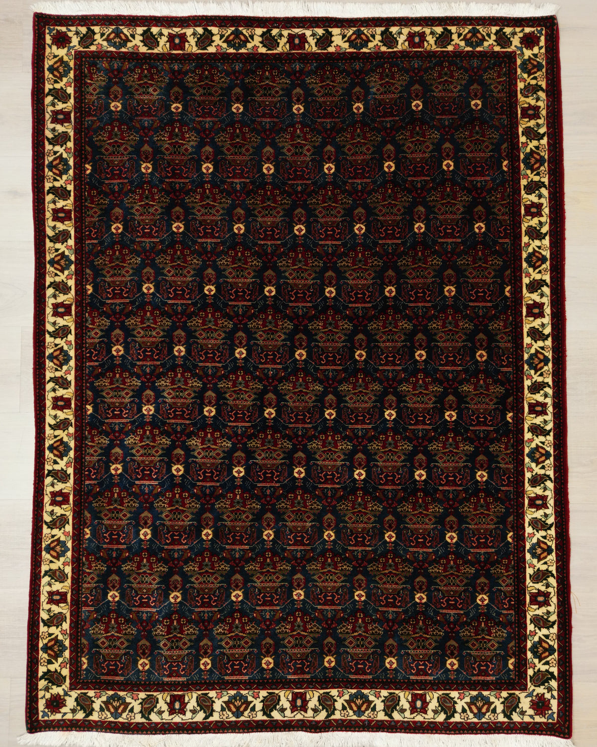 Persian Abadeh Rug | 5' 1" X 6' 9" | Blue & White Colours | Zilli-Sultan Design | Tribal Production