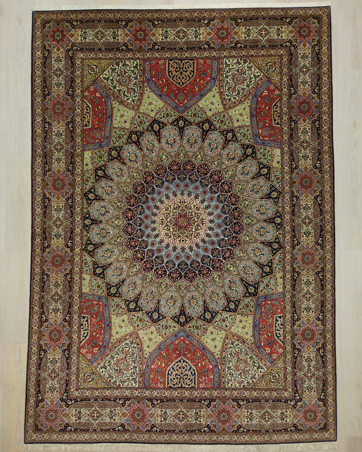 Persian Tabriz Rug | 8' 2" X 11' 6" | Multicolour | Dome Design | Urban Production