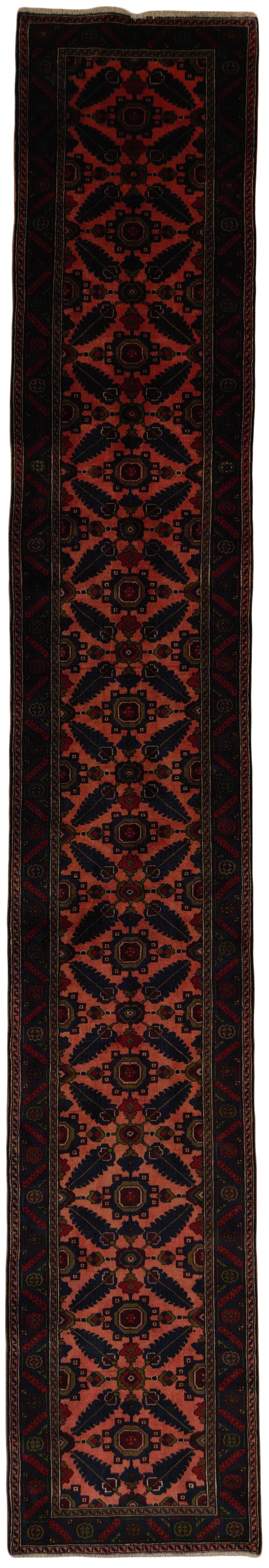 Persian Kulyahi Runner | 2' 7" X 15' 7" | Pink & Blue Colours | Tribal Production