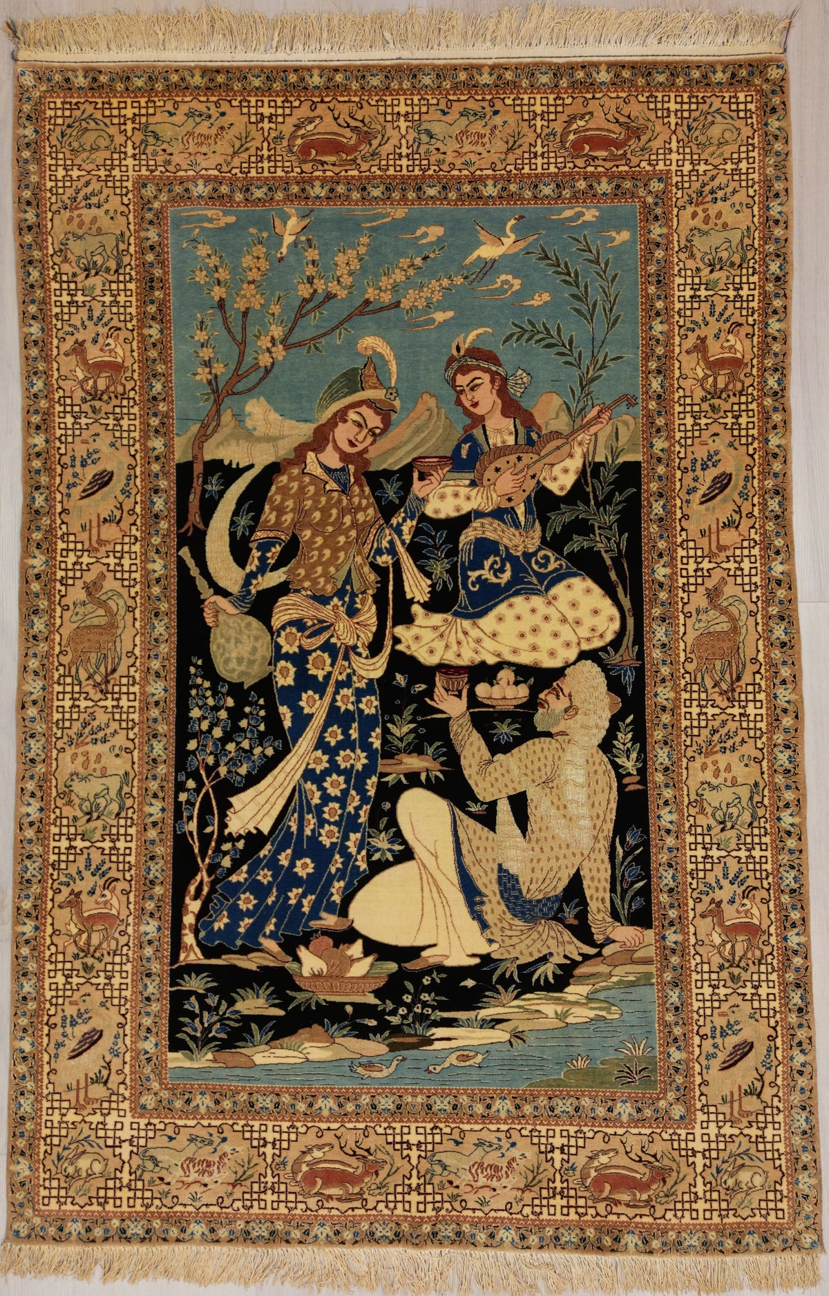Persian Nain Rug | 3' 7" X 5' 5" | Multicolour | Extremely Fine | Urban Production