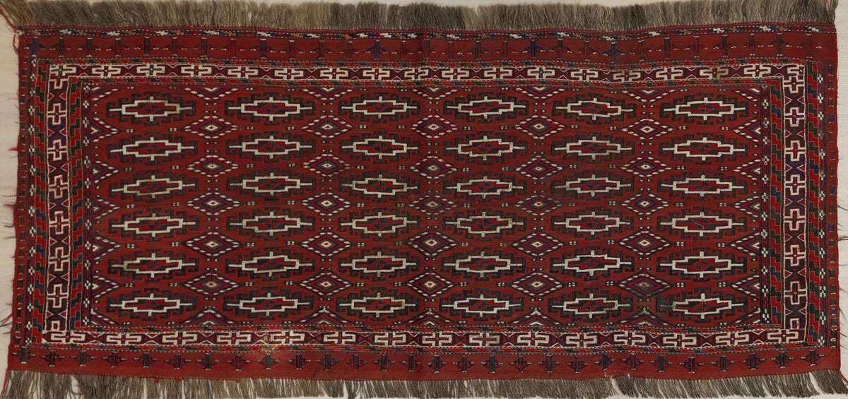 Persian Turkmen Kilim | 4' 1" X 1' 10" | Dark Red Colour | Tribal Production