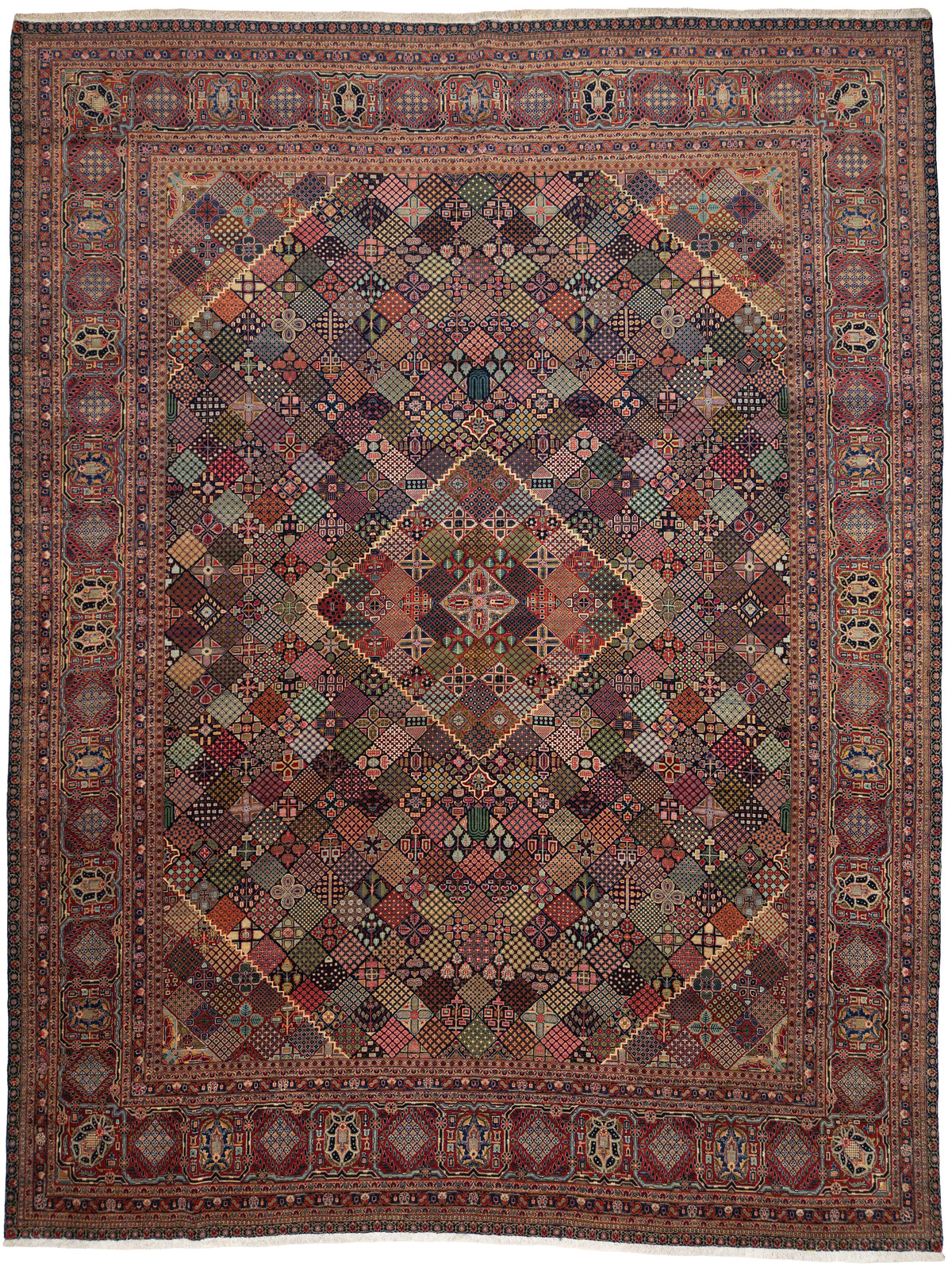 Vintage Persian Kashan Rug Circa 1940 | 10' 8" X 13' 11" | Multi-Colour | Urban Production