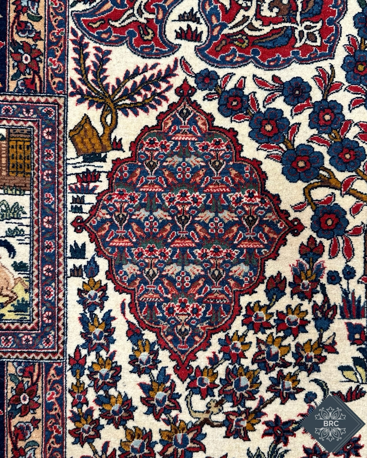 Antique Persian Isfahan Rug Circa 1900 | 4' 7" X 6' 11" | Multi-Colour | Urban Production