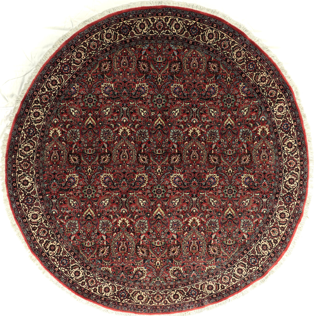 Persian Bijar Circular Rug | 6' 9" X 6' 9” | Red Colour | Urban Production