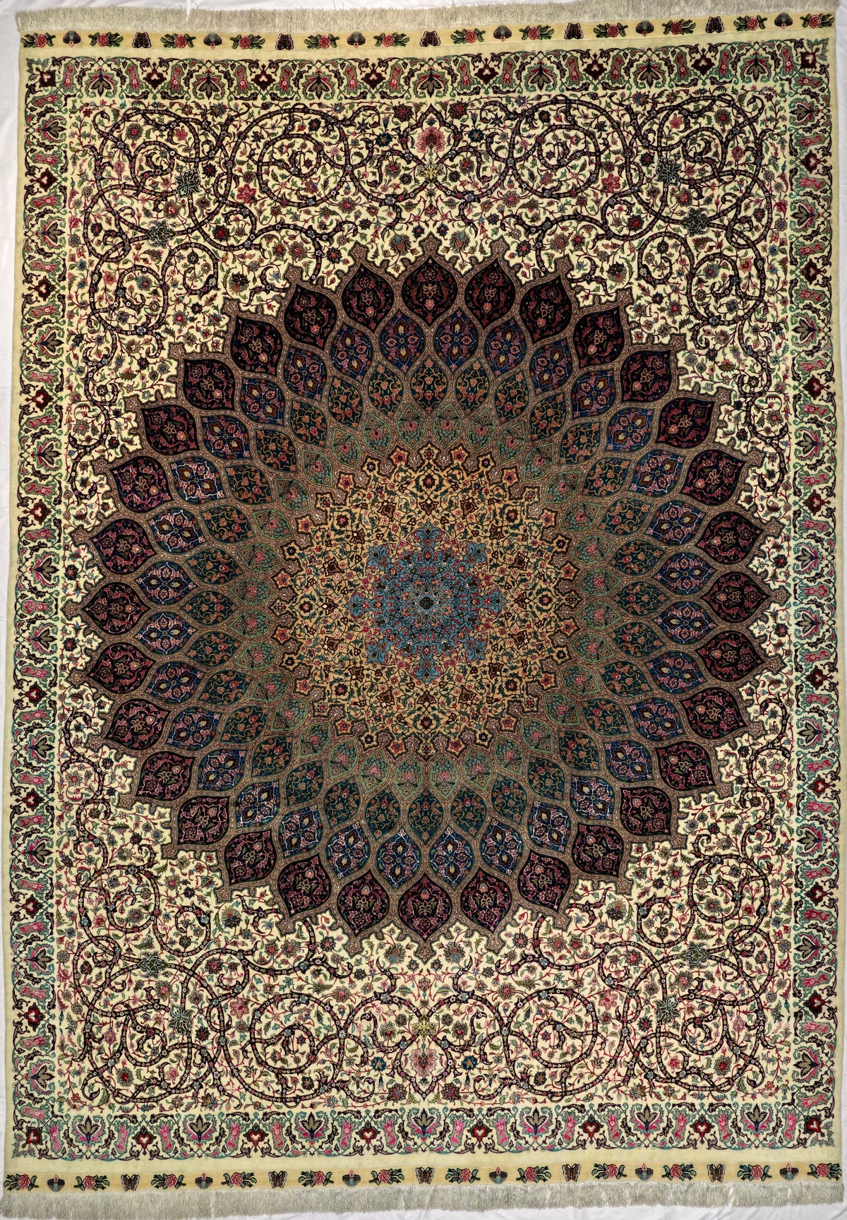 Persian Tabriz Rug | 9' 8" X 13' 1" | Multicolour | Dome Design | Urban Production