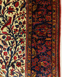 Antique Persian Manchester Kashan Rug Circa 1920 | 6' 3" X 4’ 2” | White & Blue Colours | Urban Production