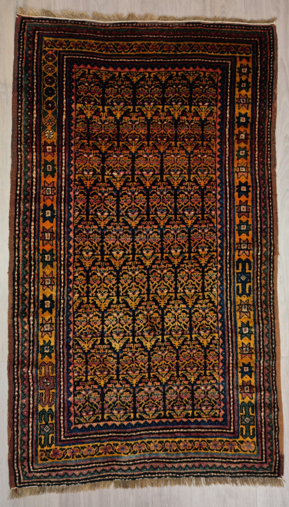 Antique Persian Qochan Rug (Circa 1920) | 3' 5" X 5' 9" | Tribal Production