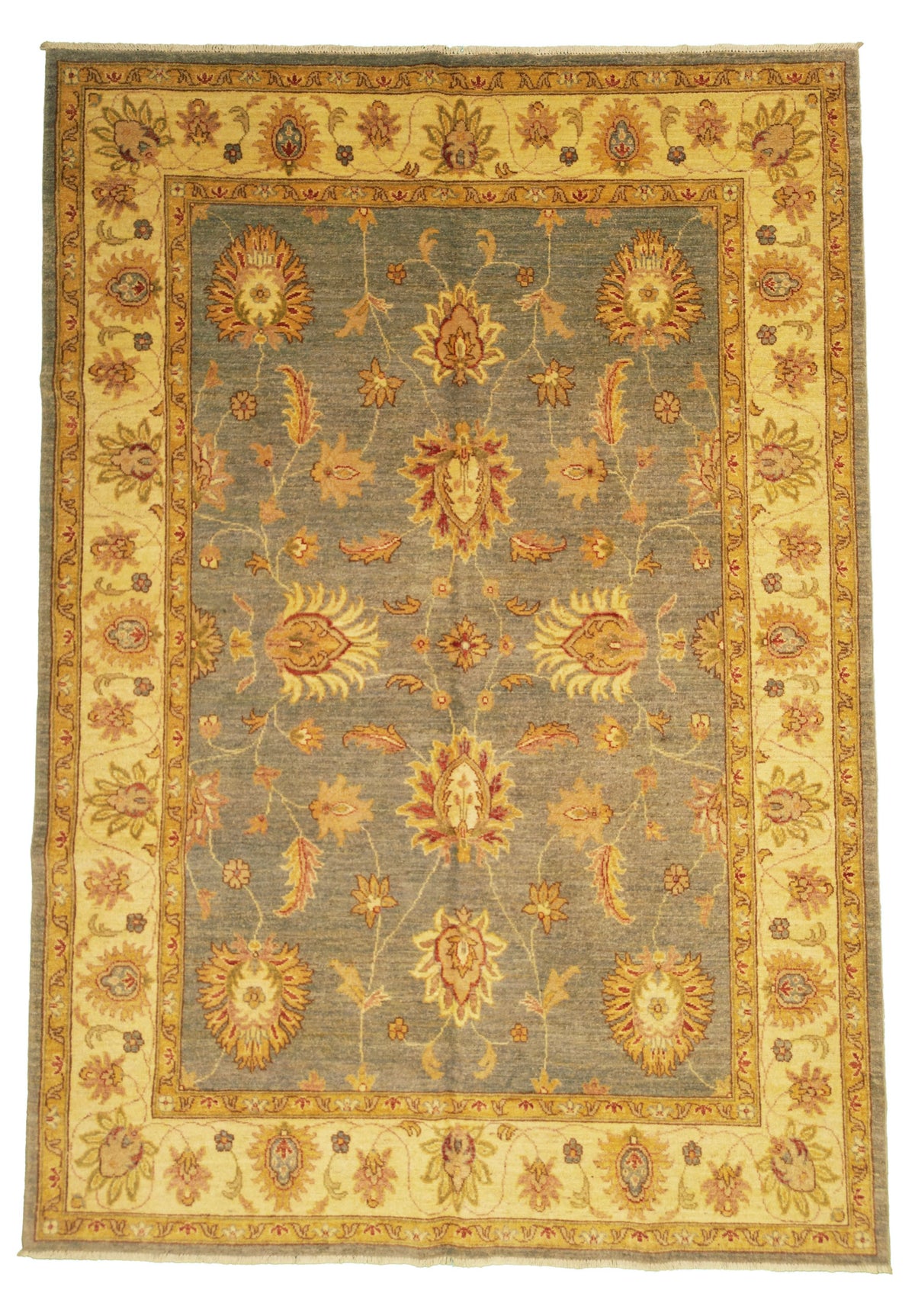 Afghanistanian Chobi Rug | 5' 7" X 8' 0" | Aqua & Ivory Coloured | Urban Production