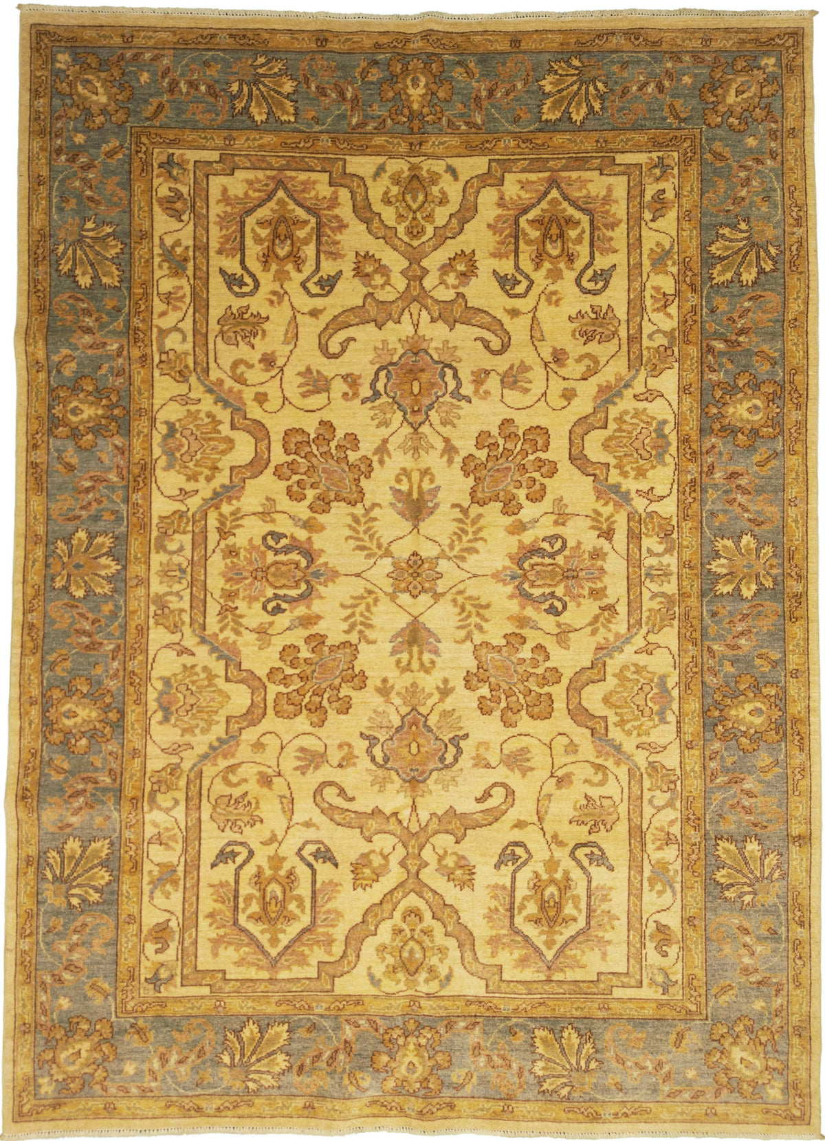Afghanistanian Chobi Rug | 5' 9" X 7' 10" | Ivory & Aqua Coloured | Urban Production