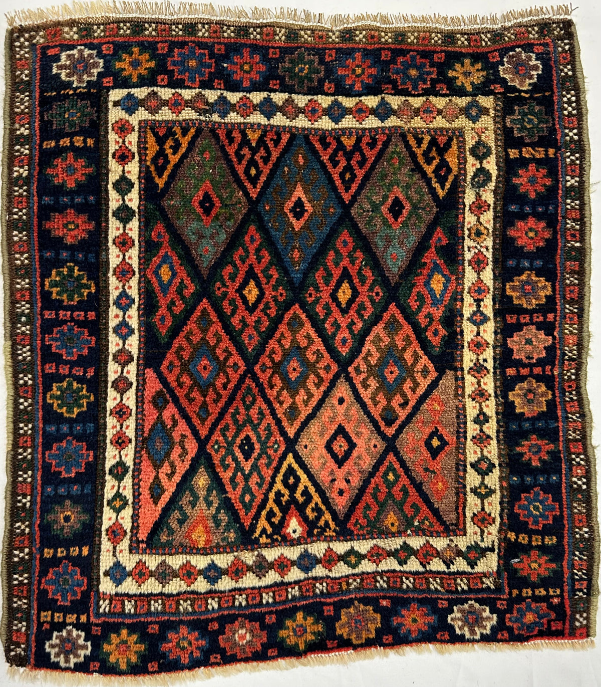Antique Jaf Kurd Bagface Circa 1900 | 2' X 2' 2" | Small Size | Multicolour | Tribal Production