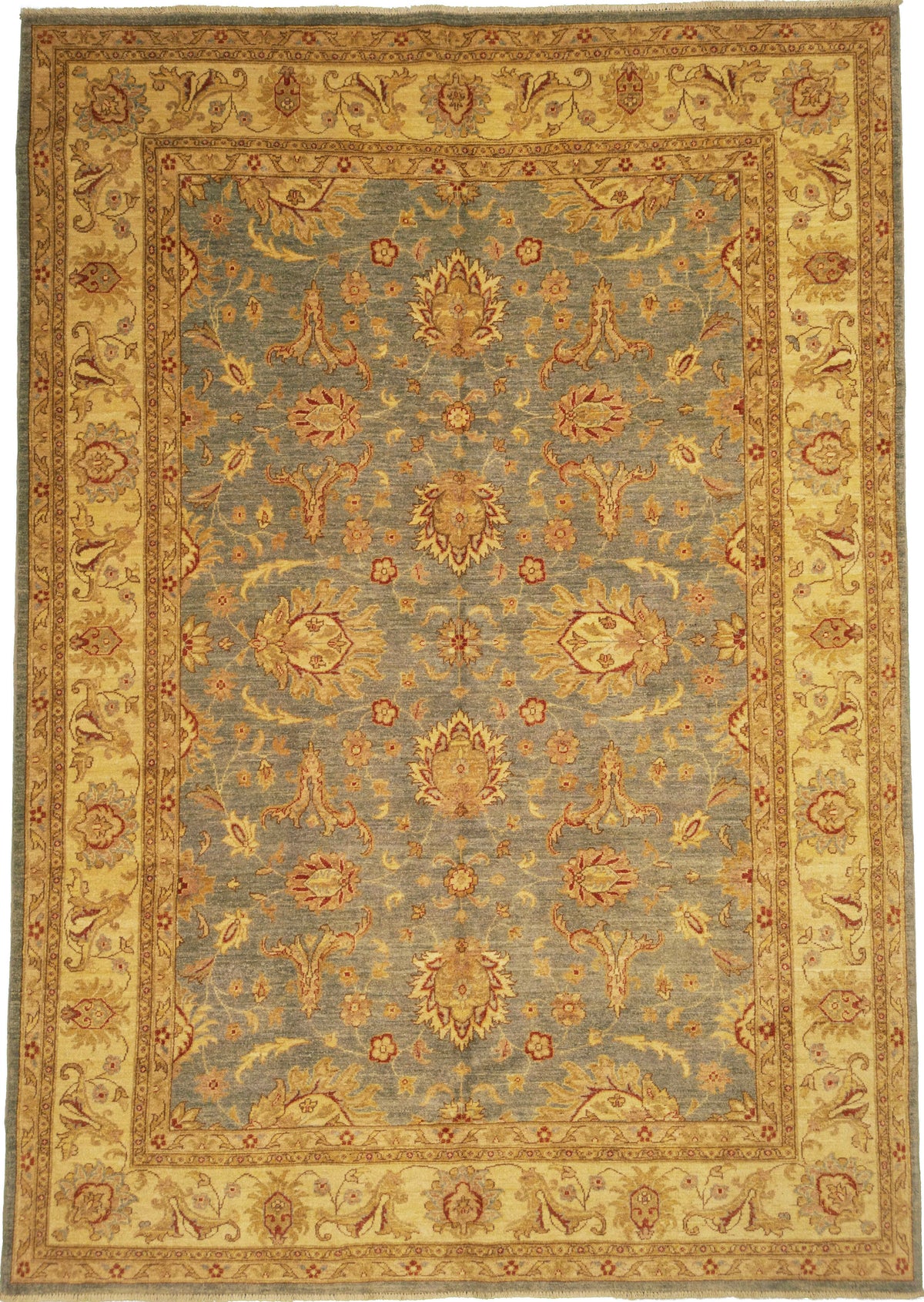 Afghanistanian Chobi Rug | 6' 10" X 9' 9" | Aqua & Ivory Coloured | Urban Production