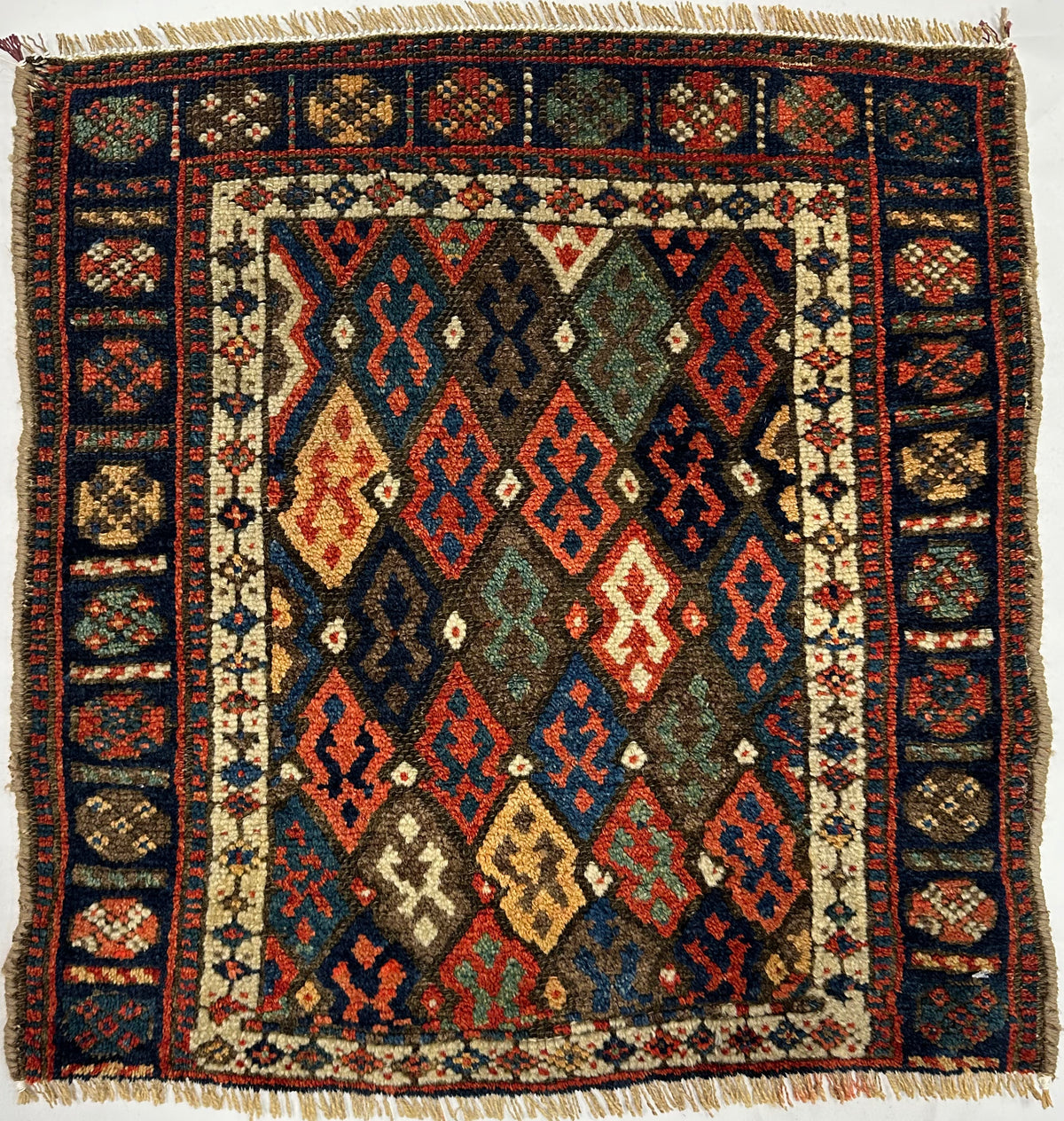 Antique Jaf Kurd Bagface Circa 1900 | 1' 9" X 2' | Small Size | Multicolour | Tribal Production
