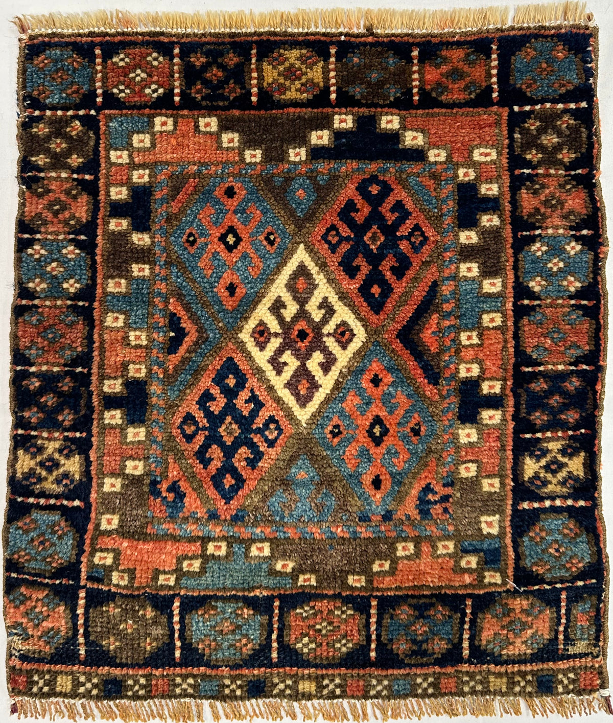 Antique Jaf Kurd Bagface Circa 1900 | 1' 7" X 1' 11" | Small Size | Multicolour | Tribal Production
