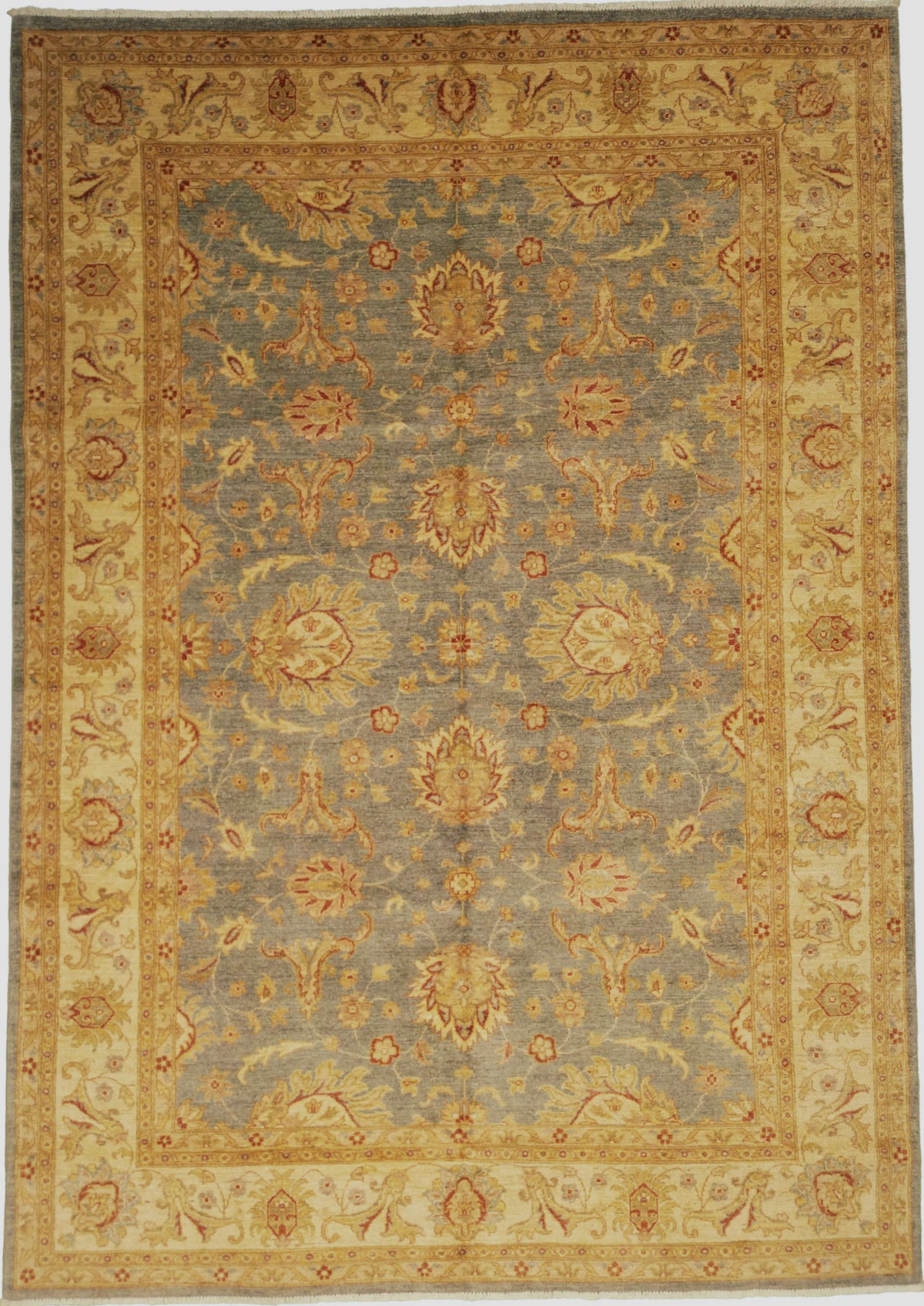 Afghanistanian Chobi Rug | 6' 9" X 9' 7" | Aqua & Ivory Coloured | Urban Production