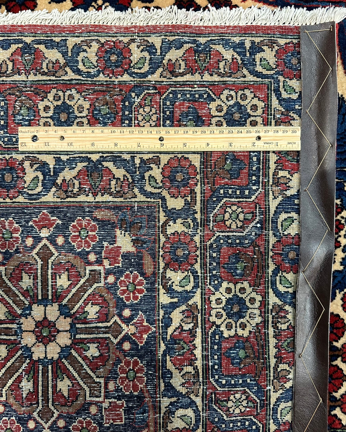 Antique Persian Meymeh Rug Circa 1920 | 10' 4" X 15' 5" | Geometric Design | Red Colour | Finely Woven | Tribal Production