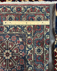 Antique Persian Meymeh Rug Circa 1920 | 10' 4" X 15' 5" | Geometric Design | Red Colour | Finely Woven | Tribal Production
