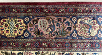 Antique Pure Silk Persian Kashan Rug Circa 1900 | Tree Of Life Design | 8' 2" X 12' 1" | Cream & Purple Colours | Pure Silk | Extremely Fine | Urban Production