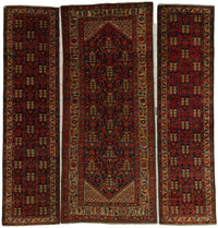 Antique Persian Malayer Rug Circa 1900 | 5' 7" X 13' 3" | Navy-Blue & Ivory Colours | Tribal Production | (Runners Seperate)