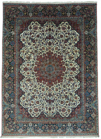 Antique Persian Isfahan Shureshi Rug Circa 1930  | Designed by Ahmad Archang | 14' 6" X 10' 6" | Cream & Red Colours | Urban Production | Extremely Fine